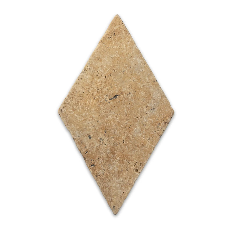 Ivory Light Travertine 9” Diamond Tile
