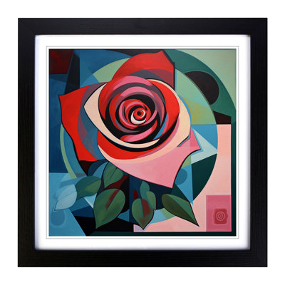 Rose Constructivism No.2 - Single Picture Frame Print on Wood