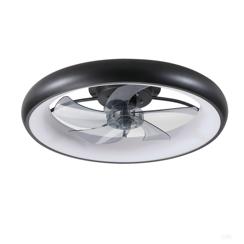 Ventilateur de plafond avec lumières DEL à intensité variable, ventilateur haute performance, Noir blanc