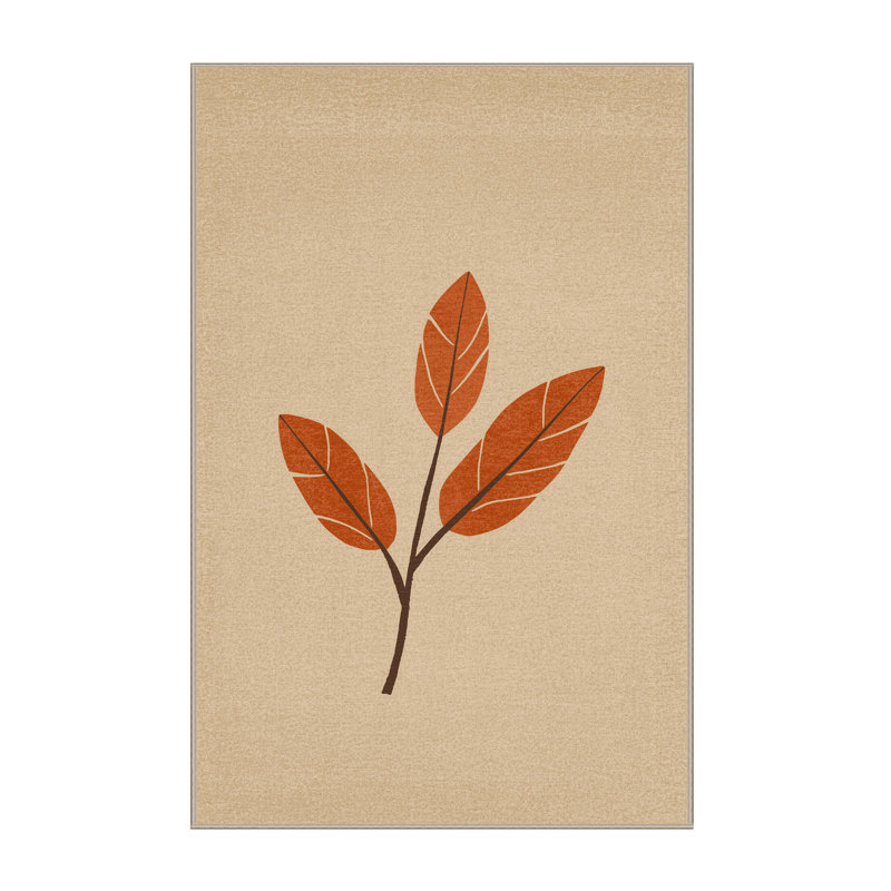 Soft Plush Feller Thanksgiving Modern & Contemporary Abstract Area Rug in Brown – Beige Binding, 7x10