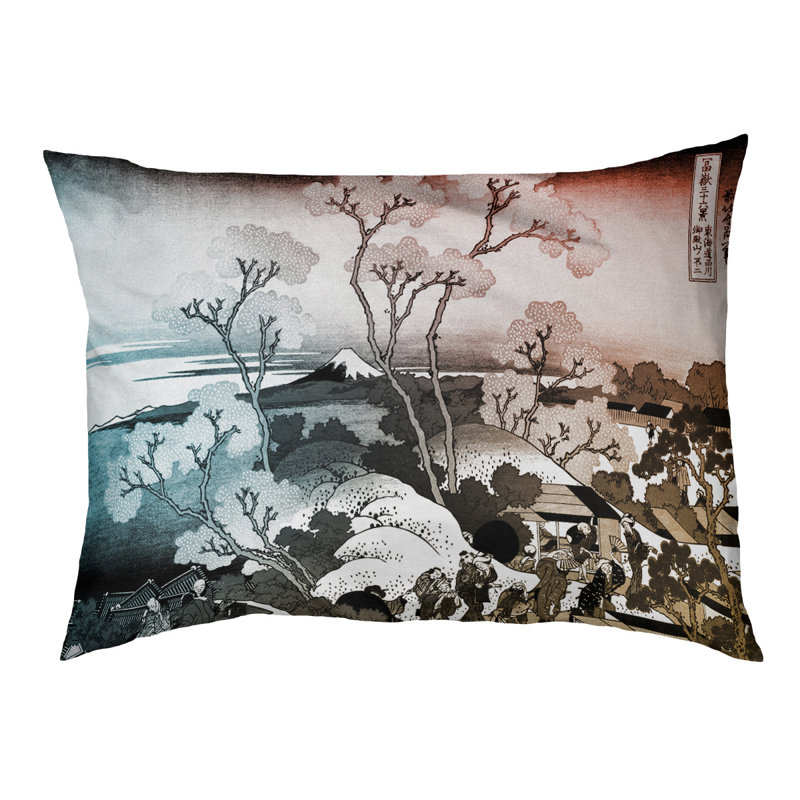 Coussin pour chien Weddington, Moyen (L 29,5 po x P19,5 po x H 9,5 po), Bleu / orange / doré