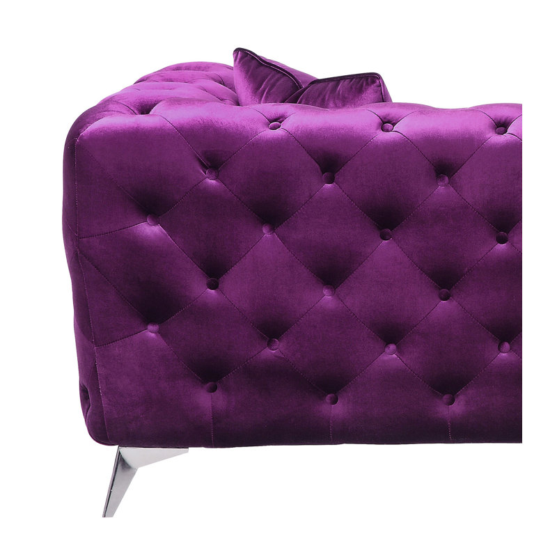 Ensemble de salon 2 pièces en velours, Velours mauve