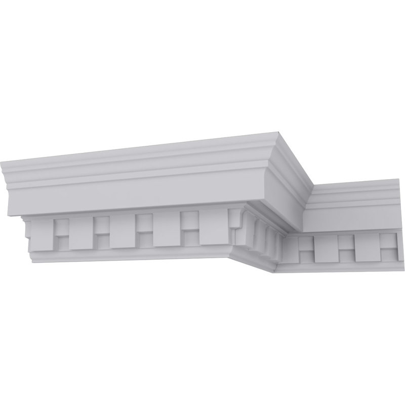 White Urethane Dentil Crown Moulding 94.5" Length