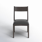 Daphnee Genuine Leather Side Chair in Black