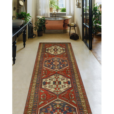 Aydun One-of-a-Kind 3'9" X 14'4" 1980s Runner Wool Area Rug