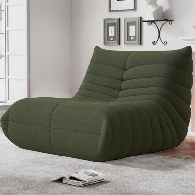 Bean Bag Chairs For Adults, Beanbag Reading Chair Memory Foam Couch 3-Seater, Floor Chair Soft Teddy Material, Comfy Reading Nook Chairs For Bedroom L by Trule