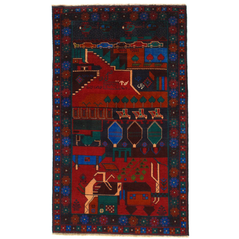 Afghan Baluch Wool Southwestern Indoor Rug