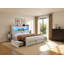 Structure de lit double avec 4 tiroirs de rangement Sherell, blanc-100845095-100845096