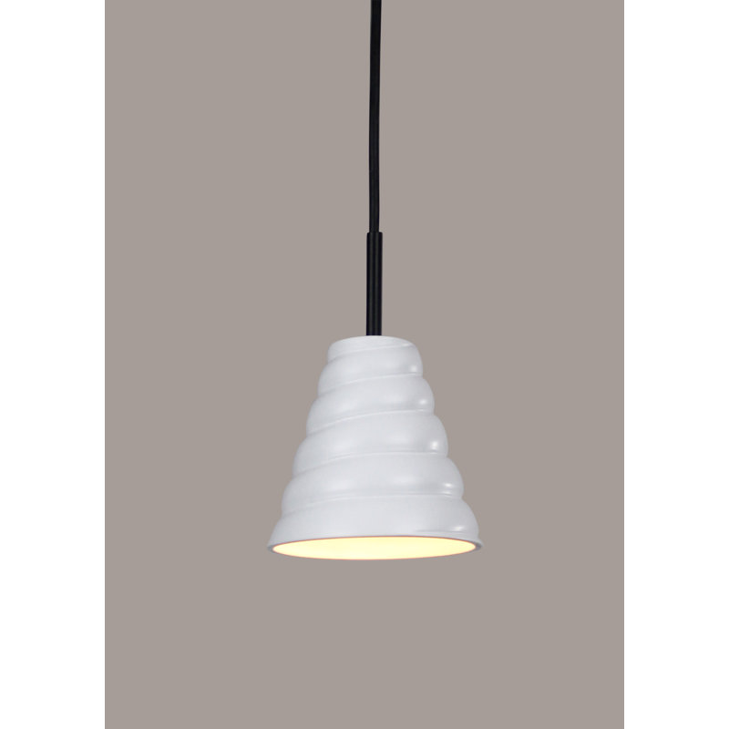 Shrout 1 - Light Black LED Single Pendant, Satin White