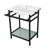 Kingston Brass Sheridan 24-Inch Ceramic Console Sink with Stainless Steel Legs and Glass Shelf (3-Hole)-54822238-54822242