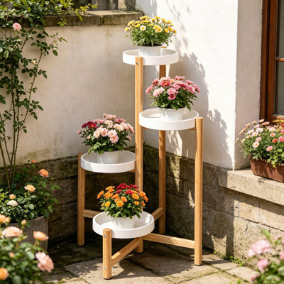 Thatcham Solid Wood Plant Stand 4 Tier