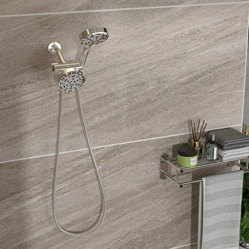 Pomme de douche à effet de pluie de 4,7 po et douche à main 8 po pour baignoire de type spa fixée au mur avec pluie