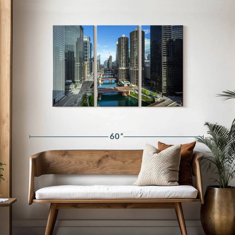 Tergel Chicago Riverside Towers, H 28 po x l 45 po