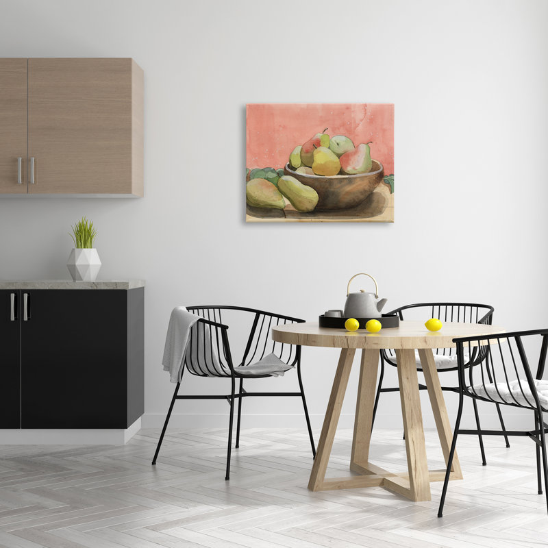 «Watercolor Pears Still Life On Canvas» par Alicia Longley, reproduction, H 24 po x l 30 po x P 1,5 po