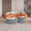 Table de bout cylindrique avec plateau en marbre et cuir microfibre