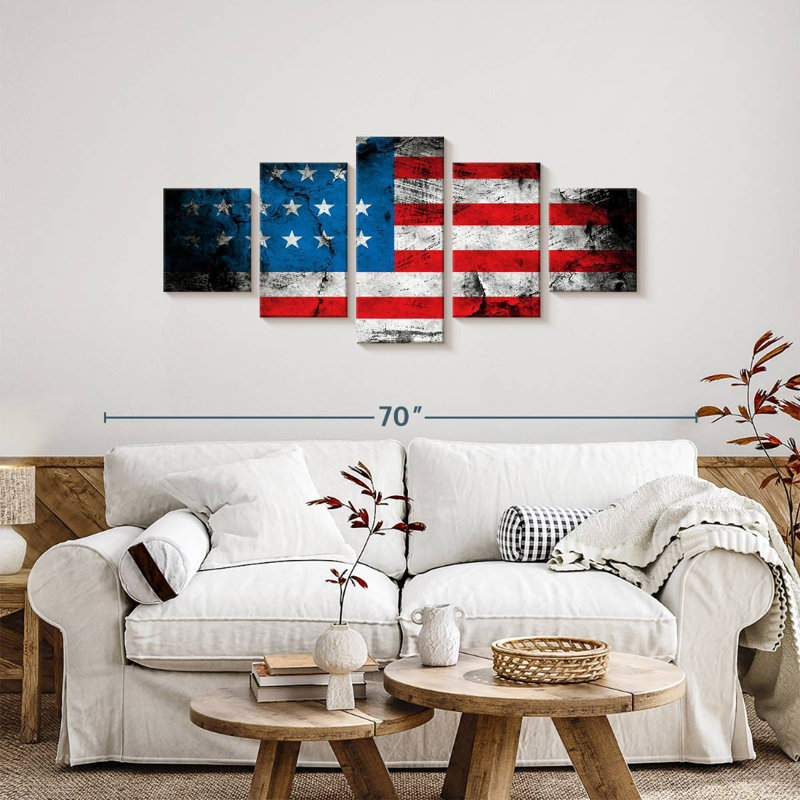 Grunge American Flag, 24" H x 55" W