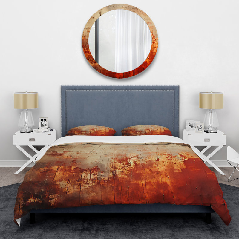 Ensemble de housse de couette Orange Chaos Collage III - Abstract Collages, Housse de couette pour très grand lit et 2 très 