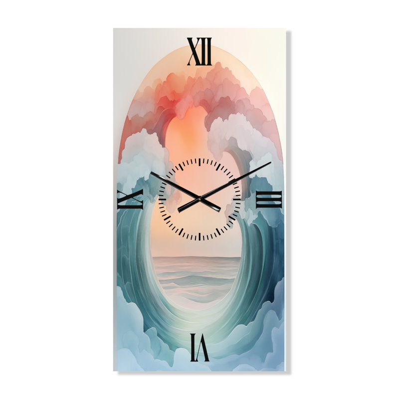 Aluminium Analogue Wall Clock, H 32 po x l 16 po - Rectangle
