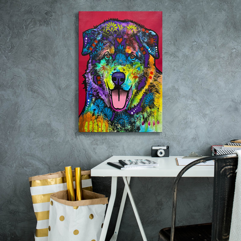 «I'm Always Be A Lap Dog No Matter How Big I Get» par Dean Russo, H 26 po x l 18 po x P 0,75 po