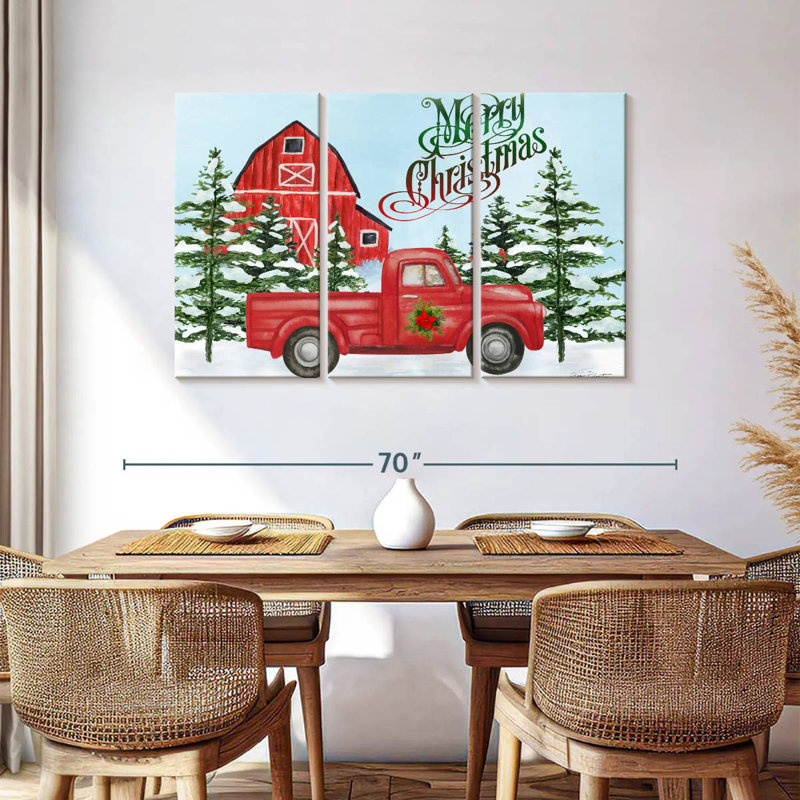 Grange et camion de Noël Lelend, H 36 po x l 57 po
