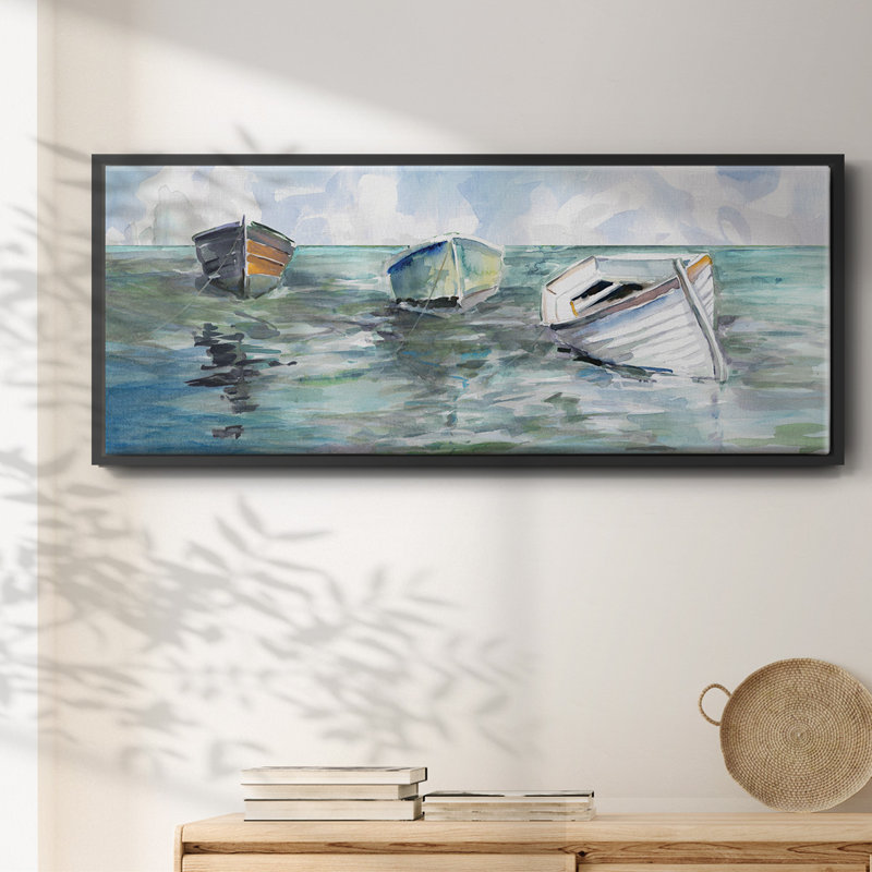 " Caught At Low Tide I ", 20" H x 50" W x 1.5" D, Black
