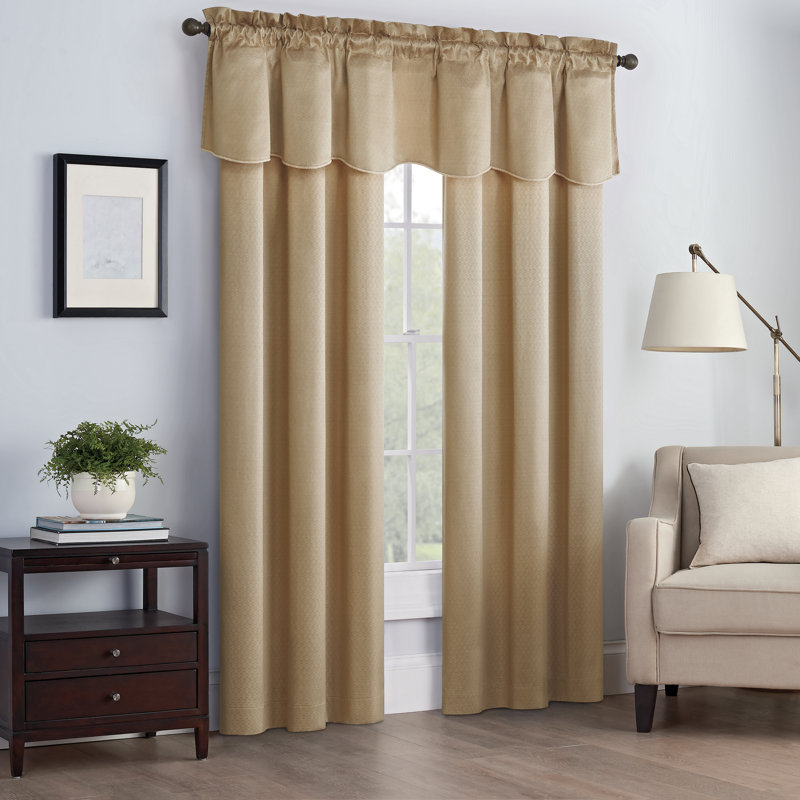 Canova Polyester Blend Light Filtering Curtain Panel, Gold, 96" L x 42" W