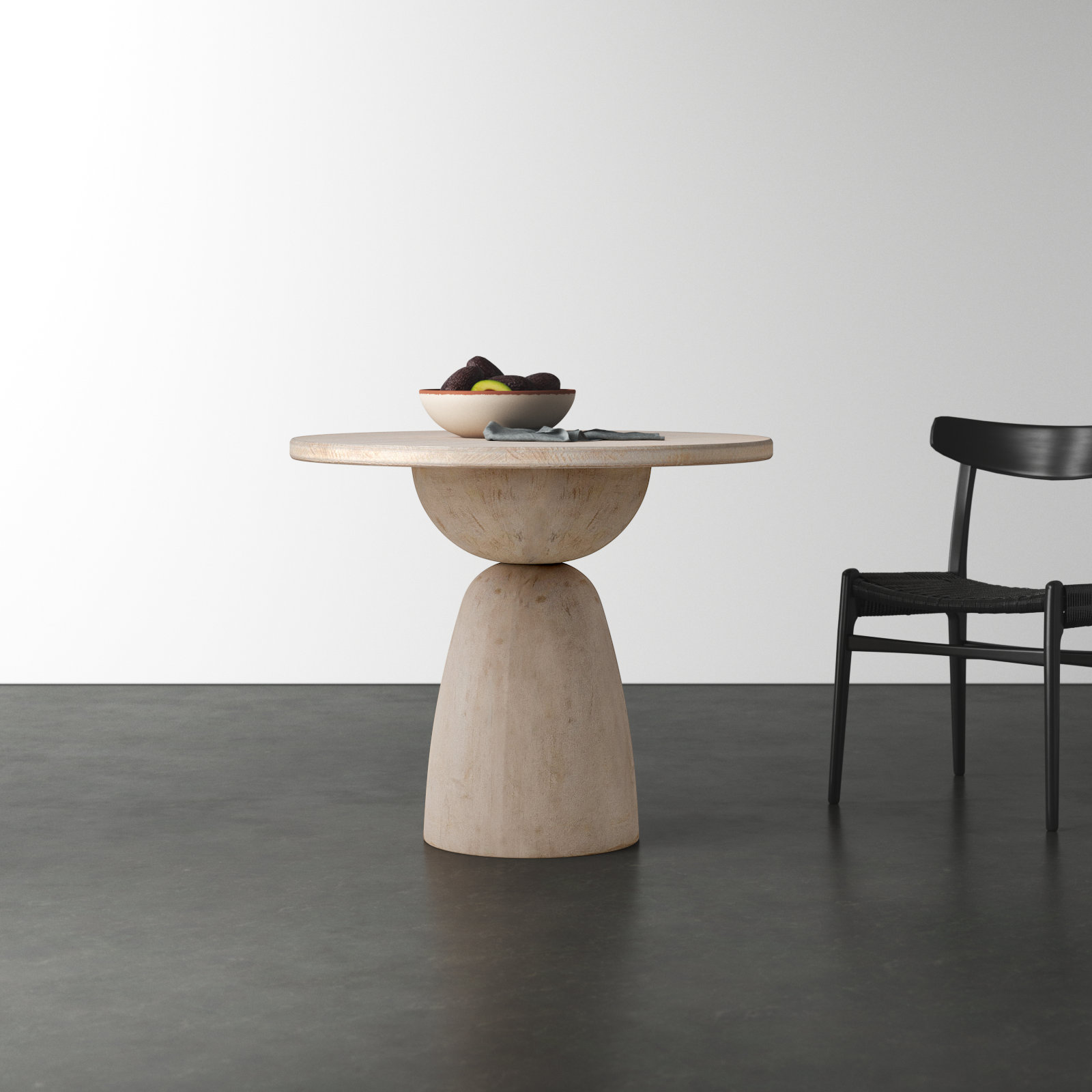 Saria Round Dining Table, White, 30'' H x 36" L x 36" W
