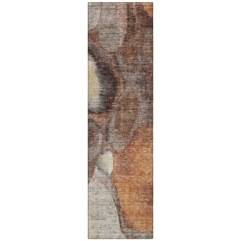 Tapis rond lavable en machine Cicel ACN1177, Tapis de couloir 2 pi 3 po x 7 pi 6 po