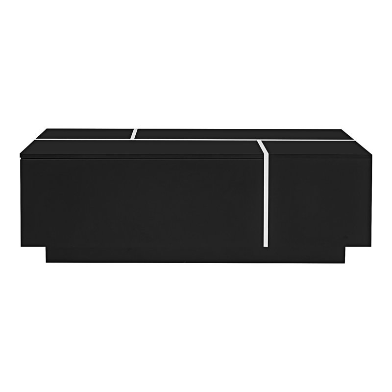 Table basse extensible avec rangement caché et tiroirs, Noir