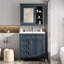 Ensemble de meuble-lavabo autoportant 30 po avec lavabo supérieur et armoire à miroir (2 tiroirs + 1 basculant + lavabo à trois trous 32 mm)