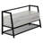 Grey Laminate 42" Rectangular Storage Bench With Black Metal Drawers For Hallway Entryway Pegs