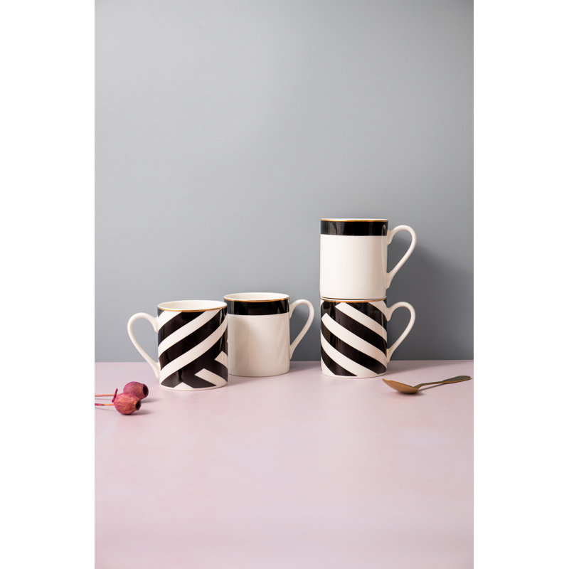 Mikasa Luxe Deco China Mugs, 380ml