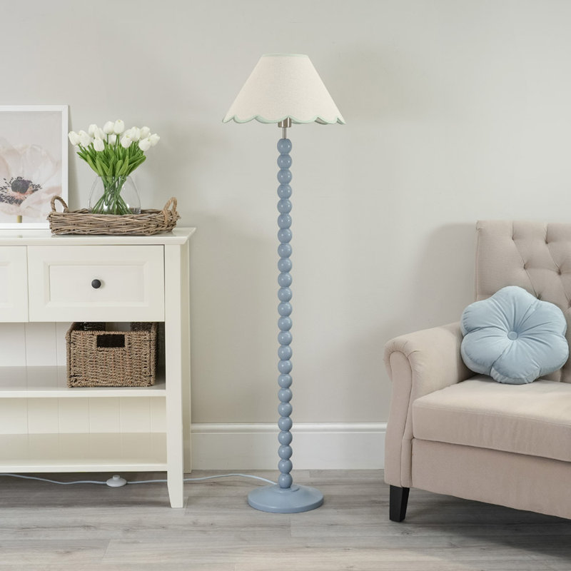 Bobbles 144cm Traditional Floor Lamp, Powder Blue, White/Green
