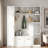 Farmhouse Elegant Hall Tree With 4 Side Cabinets, Open Compartments, Bottom Cabinets, Sturdy Hooks And Bench-796939399