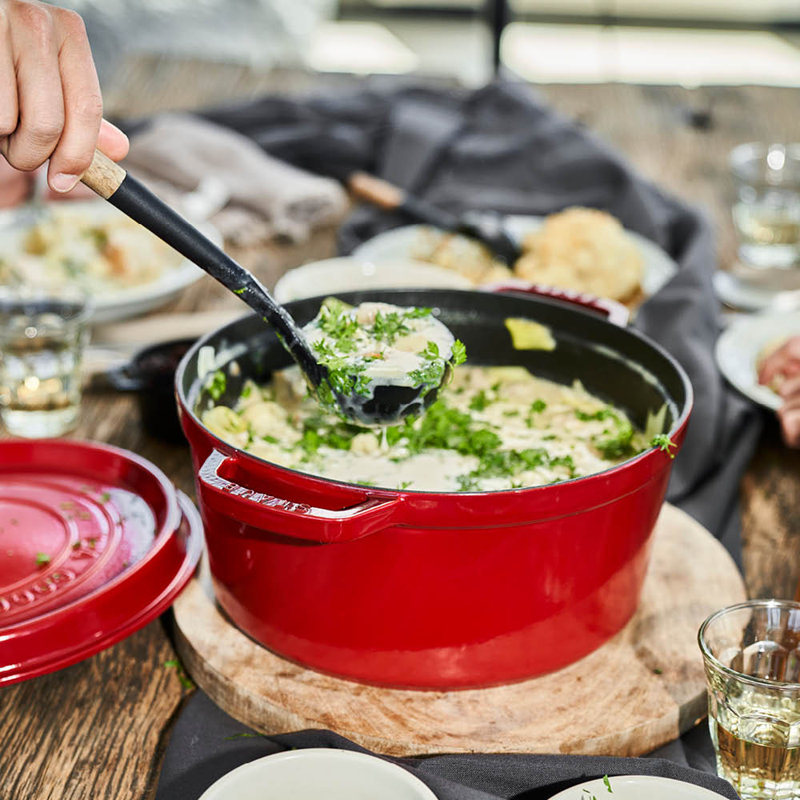 La Cocotte Cast Iron Round Cocotte, 0.25 quarts, Cherry