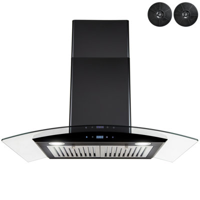 AKDY 30" Stainless Steel 217 CFM Convertible Wall Range Hood with Baffle Filter