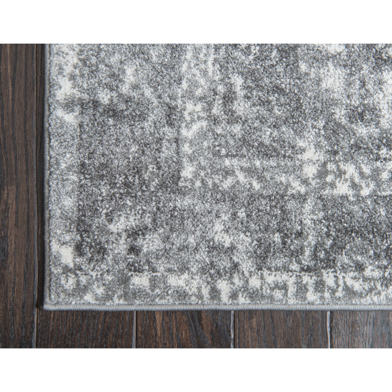 Tapis gris de style Walmoor, Tapis de couloir 2 pi 7 po x 10 pi