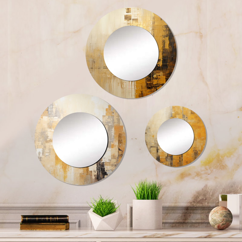 Piraye Metal Round Mirror