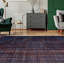 Tapis bleu marine en laine noué à la main de conception unique 2000 pi 5 pi 11 po x 8 pi 10 po Olafs