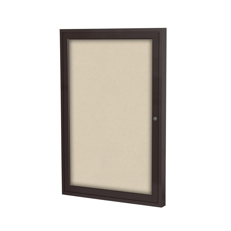 Babillards fermés en tissu à 1 porte Ghent, Bronze, Beige, H 3 pi x l 3 pi