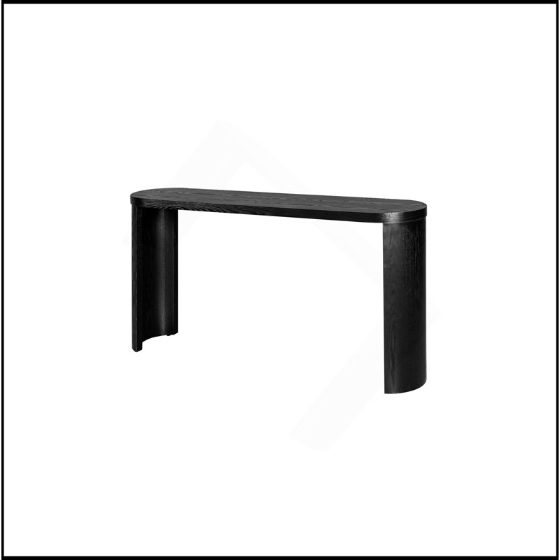 Table de 60 po d'épaisseur pour le hall d'entrée, pieds courbés, support pour l'installation de canapés vers l'intérieur ou vers l'extérieur, noir (entrée)