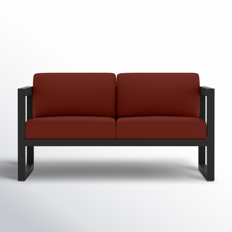 Avion Loveseat - Black, Canvas Henna Sunbrella® Canvas, Black