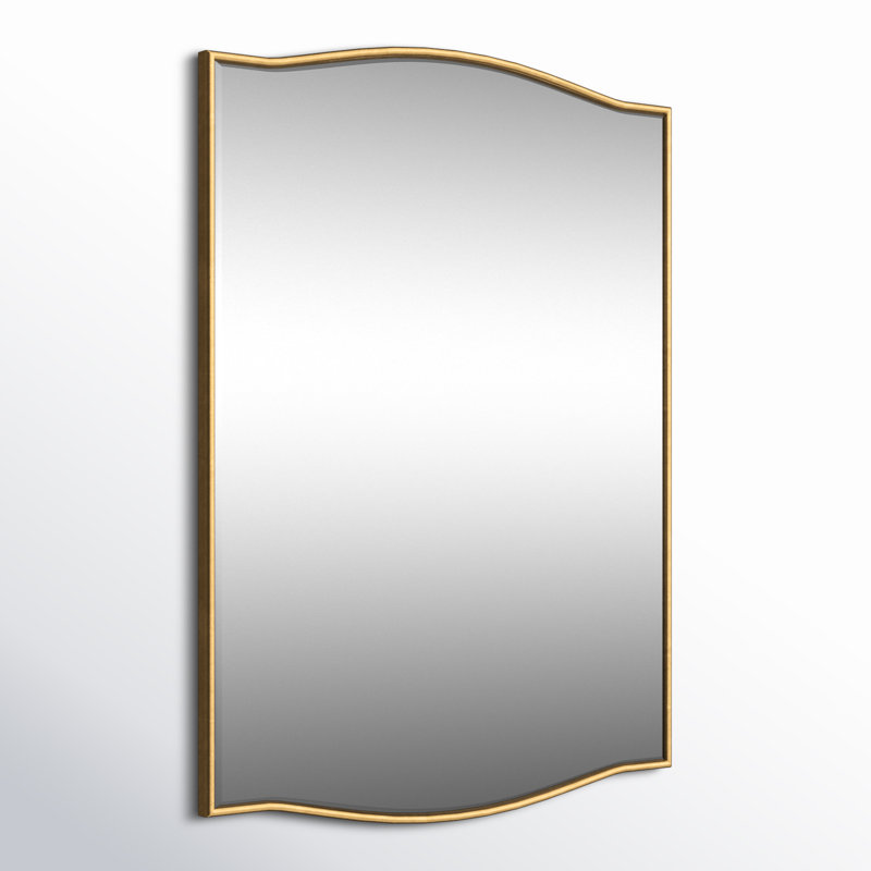 Miroir décoratif biseauté Meagan, 24 po x 18 po, Or