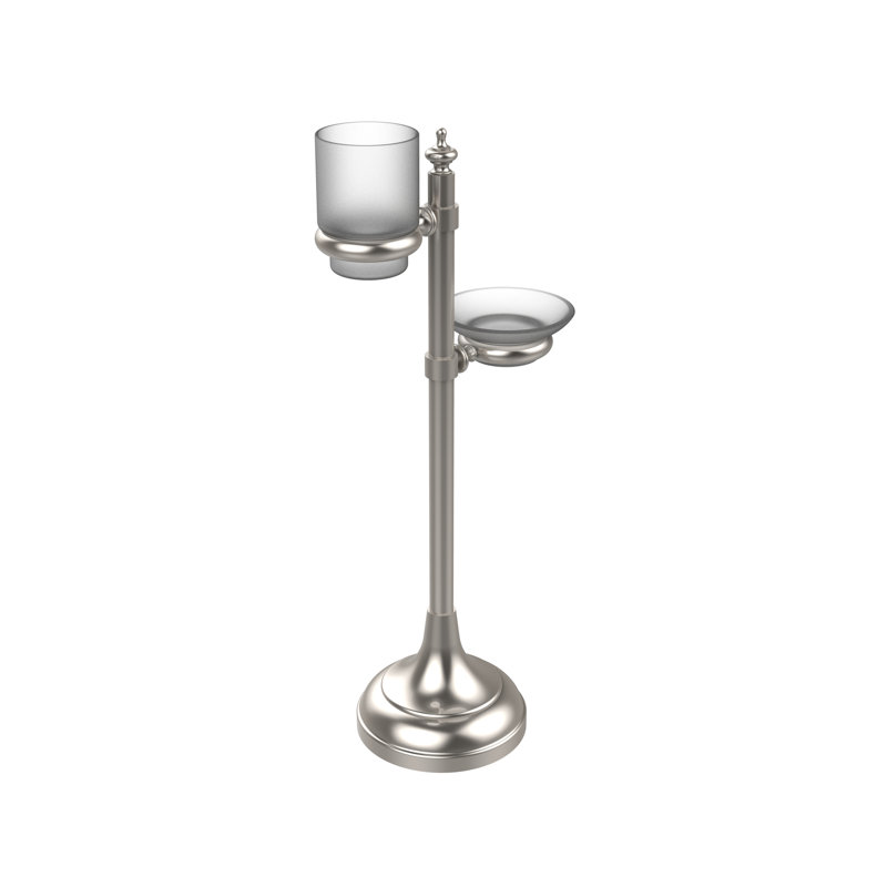 Porte-verres à anneaux multi-accessoires meuble-lavabo top, Nickel satiné