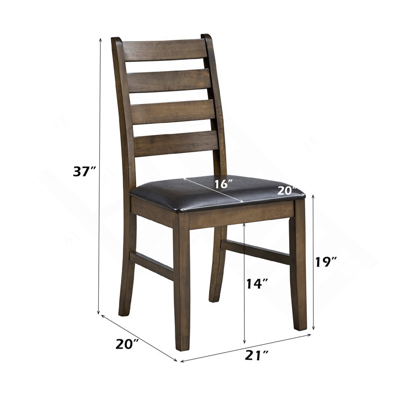 Ensemble de 2 chaises d'appoint en cuir synthétique brun et noyer Damica