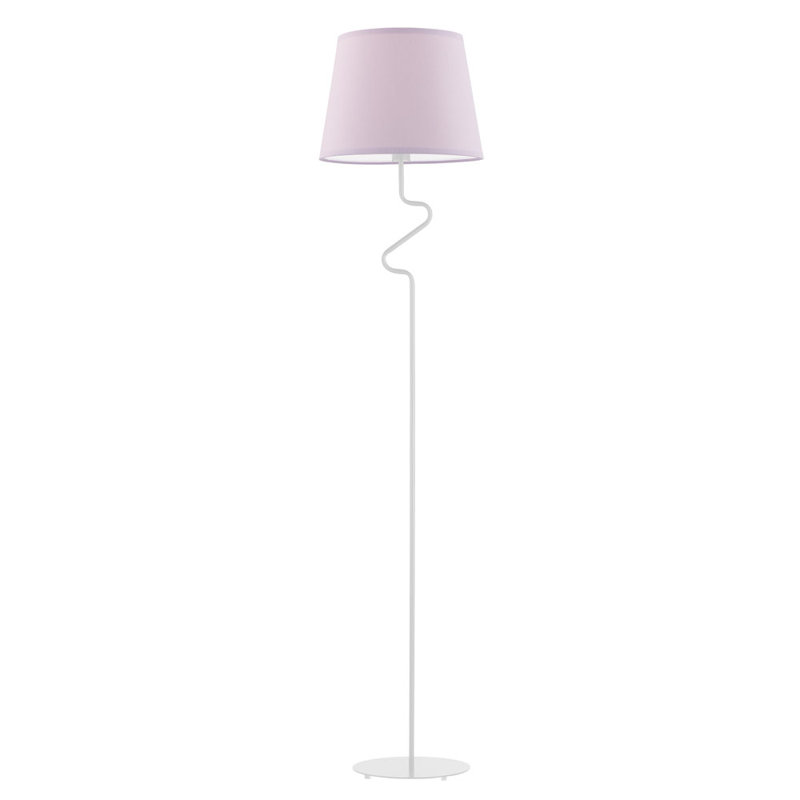 Lutjens 174cm Traditional Floor Lamp, White, Light Violet