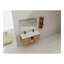 Meuble-lavabo mural avec lavabo double et support de rangement, portes à fermeture douce, armoire combinée (-emballage)-1875640471