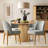 5-Piece Oak Veneer Dining Set with 42" Round Table & 4 Linen Chairs-101096147