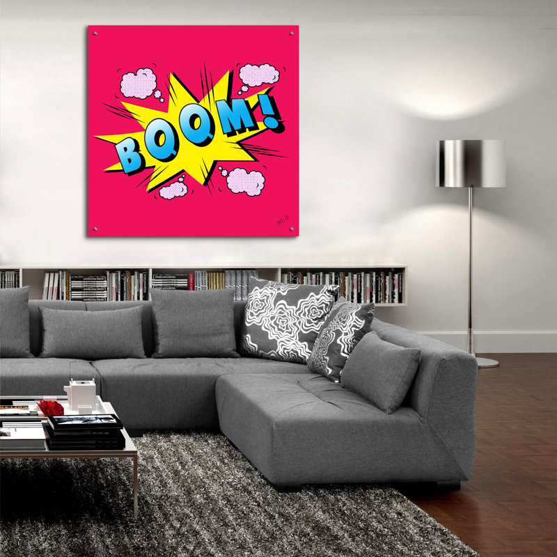 Art mural en verre «Boom» par Mark Ashkenazi, H 36 po x l 36 po x P 0,2 po