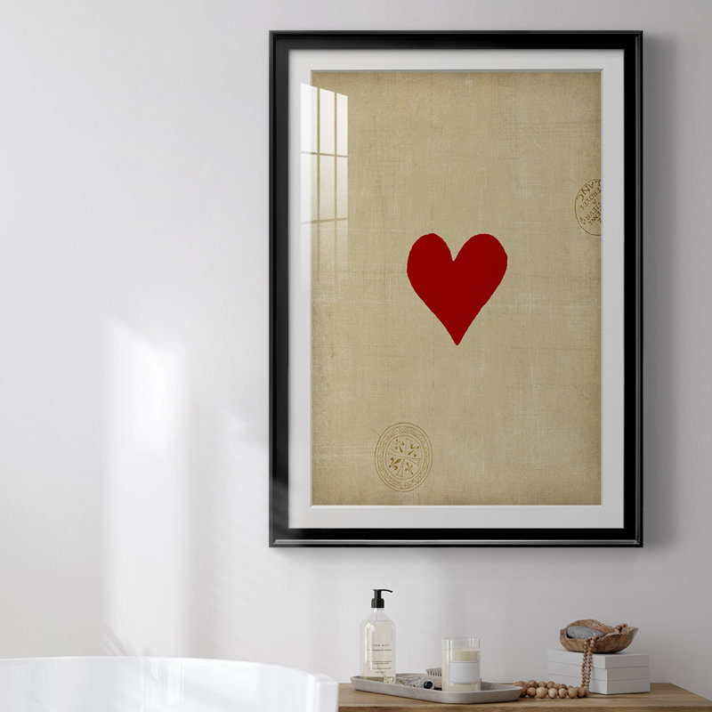 «Heart», reproduction encadrée de qualité supérieure - prête à être accrochée, H 42,5 po x l 30,5 po, Noir